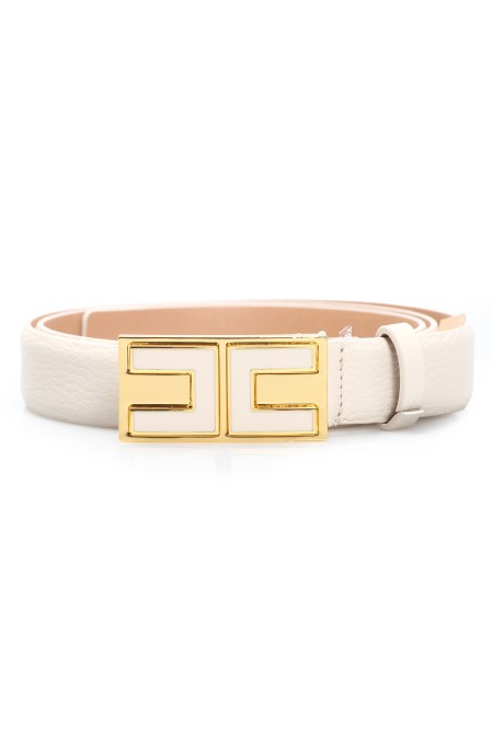 Shop ELISABETTA FRANCHI  Belt: Elisabetta Franchi leather belt with enamelled logo plaque.
Plaque closure with knob characterized by enamelled logo.
Accessory in enamel and golden metal.
Height 25mm.
Composition: 100% leather.
Made in Italy.. CT02S46E2-193